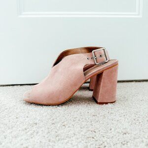 BP Dusty Pink Slingback Open Toe Suede Heeled Sandal